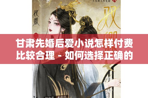 甘肃先婚后爱小说怎样付费比较合理 - 如何选择正确的付费方式