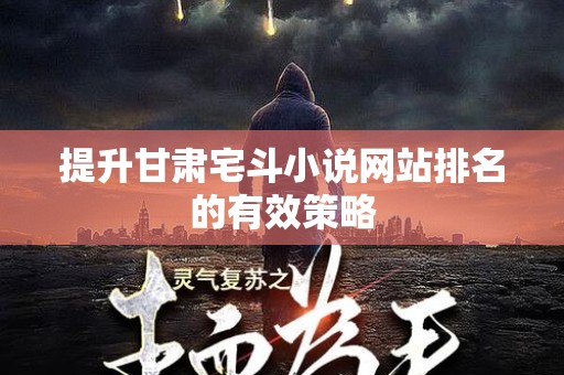 提升甘肃宅斗小说网站排名的有效策略