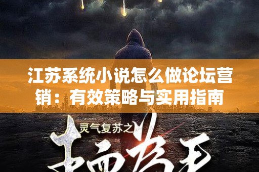 江苏系统小说怎么做论坛营销：有效策略与实用指南