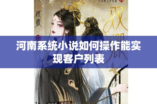 河南系统小说如何操作能实现客户列表