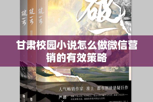 甘肃校园小说怎么做微信营销的有效策略