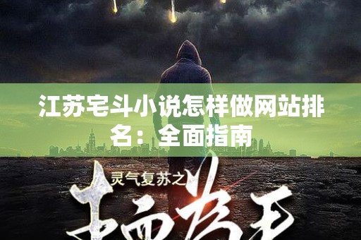 江苏宅斗小说怎样做网站排名：全面指南