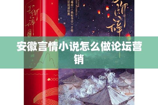 安徽言情小说怎么做论坛营销