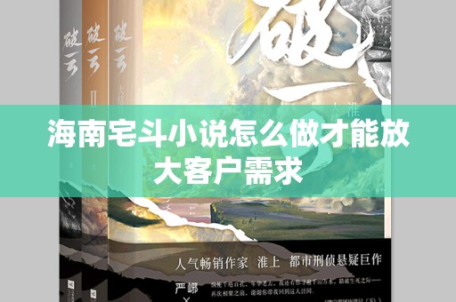 海南宅斗小说怎么做才能放大客户需求