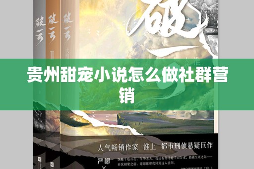 贵州甜宠小说怎么做社群营销