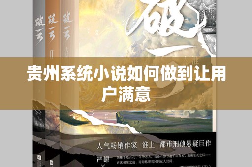 贵州系统小说如何做到让用户满意