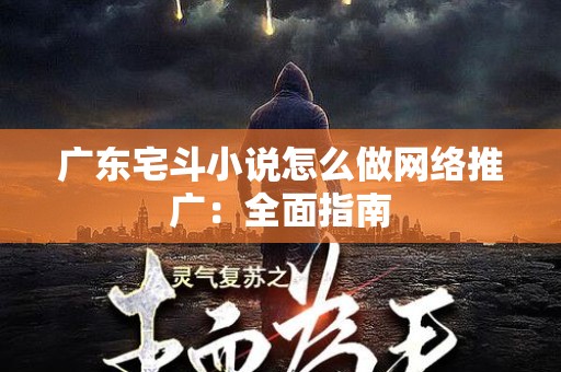 广东宅斗小说怎么做网络推广：全面指南