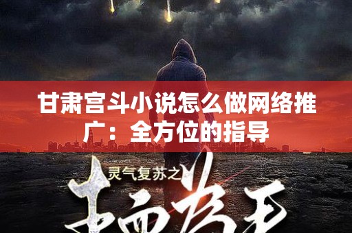 甘肃宫斗小说怎么做网络推广：全方位的指导